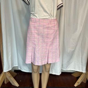 Vardon plaid pleated golf skirt skort linen blend size 2